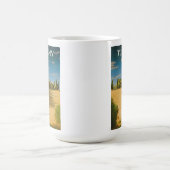 Toskana Italien Retro Vintage Travel Poster Kaffeetasse (Mittel)