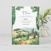 Toskana Italien Villa Wedding Zielort Einladung (Stehend Vorderseite)