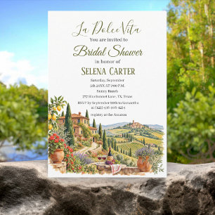 Toskana Italien Vintage Aquarell Brautparty Einladung