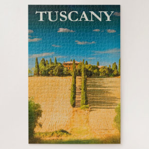 Toskana Italien Vintage Italienisches Reiseplakat Puzzle