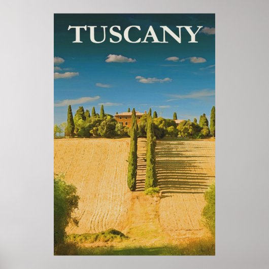Toskana Italien Vintage Reise Poster (Vorne)