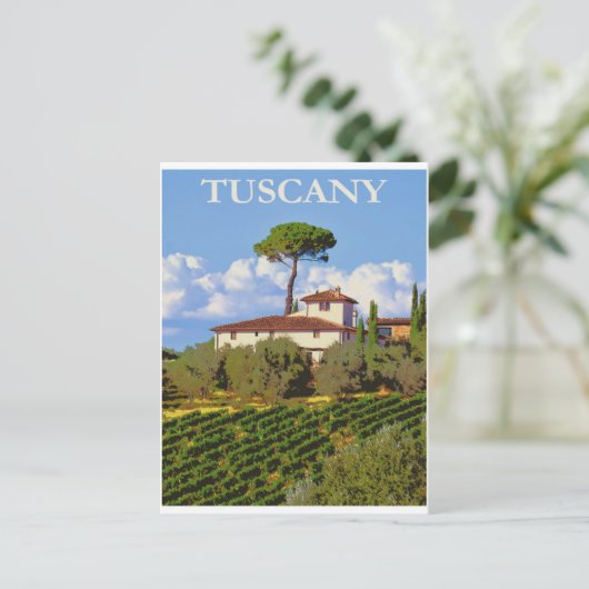 Toskana Italien Vintage Reise Postkarte (Stehend Vorderseite)