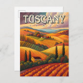Toskana Italien Vintage Reise Postkarte (Vorne/Hinten)