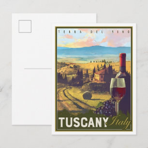 Toskana Italien Vintage Reise  Postkarte