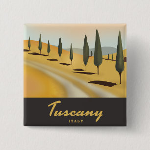 Toskana Italien Vintage Reiseposter Button