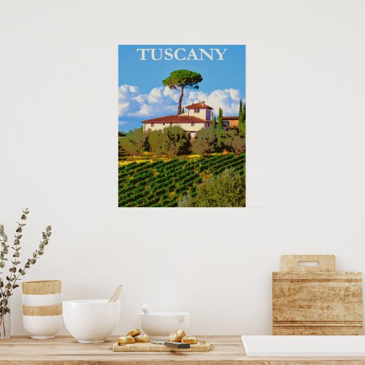 Toskana, Italien Vintage Travel Poster (Küche)