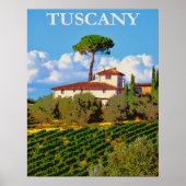 Toskana, Italien Vintage Travel Poster (Vorne)