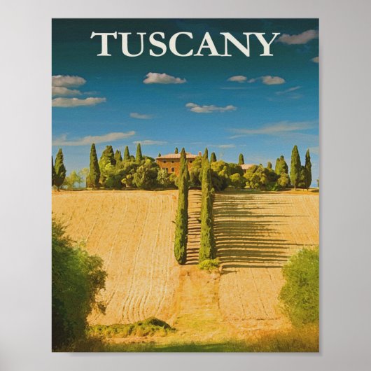 Toskana, Italien Vintage Travel Poster (Vorne)
