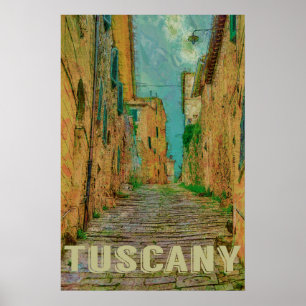 Toskana, Italien Vintage Travel Poster