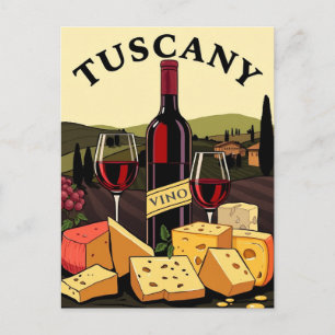 Toskana Italien Wein und Käse Kulinarische Reise K Postkarte