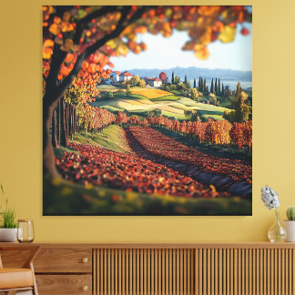 Toskana Italien Weinberg Landschaft Gespanntes Lei Leinwanddruck