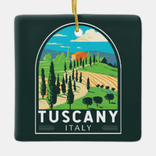Toskana Italien Weinberg Reise Kunst Vintage Keramikornament