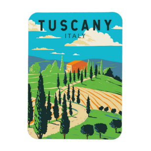 Toskana Italien Weinberg Reise Kunst Vintage Magnet