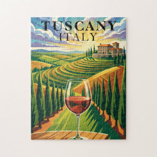 Toskana Italien Weinberg Sonnenuntergang Reise Ill Puzzle