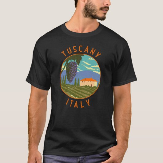 Toskana Italien Weingarten Beachteter Kreislauf Vi T-Shirt (Vorderseite)