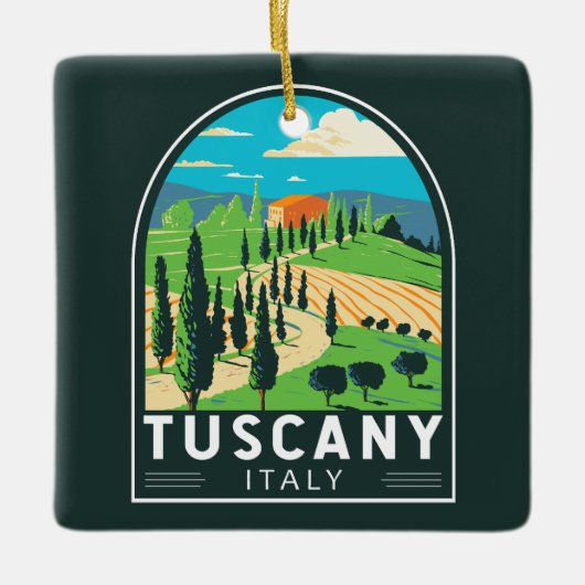 Toskana Italien Weinroute Mendrisiotto Vintag Keramikornament (Vorderseite)