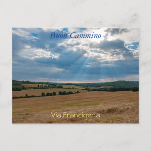 Toskana-Landschaft entlang der Via Francigena Post Postkarte
