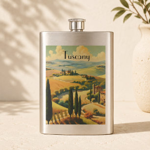 Toskana-Landschaft im Vintage-Stil mit individuell Flachmann