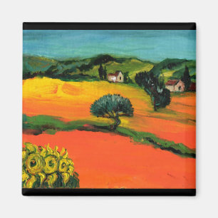 TOSKANA-LANDSCHAFT MIT SONNENBLUMEN MAGNET