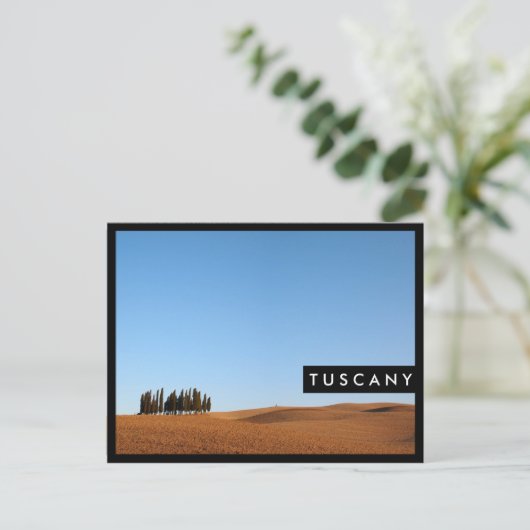 Toskana Landschaft mit Zypressen Stilvolle Postkar Postkarte (Stehend Vorderseite)