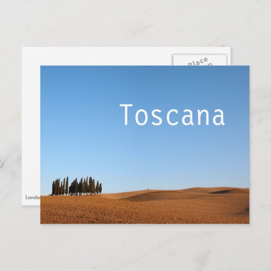 Toskana-Landschaft mit Zypressen und Text-Postkart Postkarte (Vorne/Hinten)