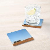 Toskana-Landschaft mit Zypressenbaum-Untersetzer Rechteckiger Pappuntersetzer (Vor Ort)