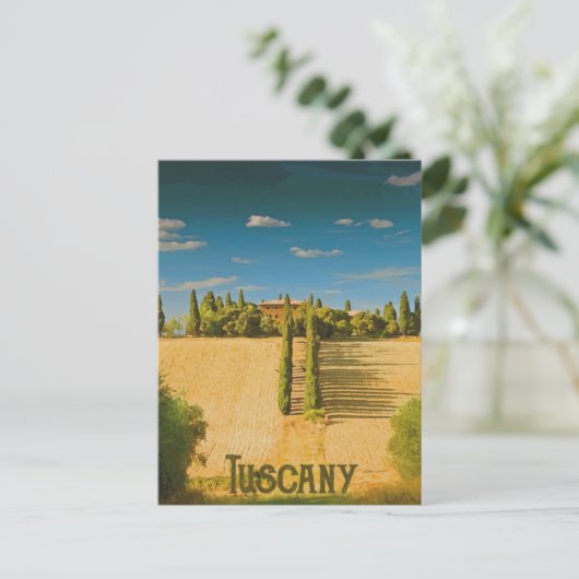 Toskana Landschaft Postkarte (Stehend Vorderseite)