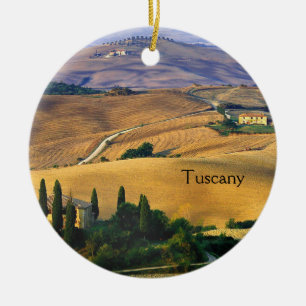 Toskana Landschaft, Toskana Italien Keramik Orname Ornament