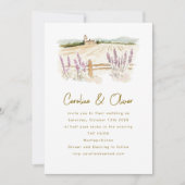 Toskana Lavender Zielort Wasserfarbenhochzeit Einladung (Vorderseite)