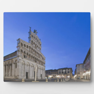 Toskana, Lucca, Piazza San Michele bei Tagesanbruc Fotoplatte