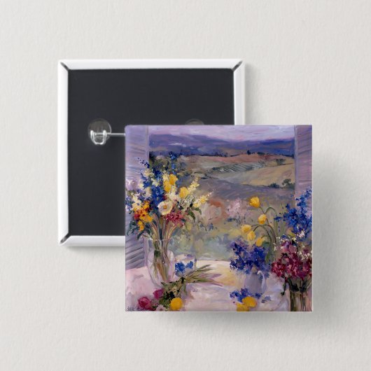 Toskana mit Blumen Button (Vorne & Hinten)