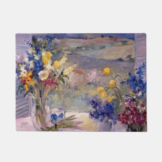 Toskana mit Blumen Fußmatte (Vorderseite)