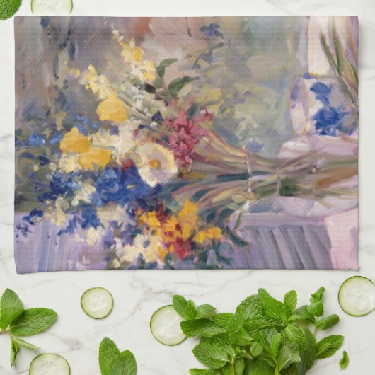 Toskana mit Blumen Geschirrtuch (Gefaltet)