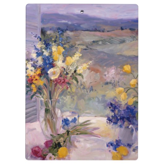 Toskana mit Blumen Klemmbrett (Rückseite)