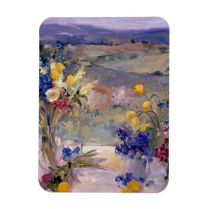 Toskana mit Blumen Magnet