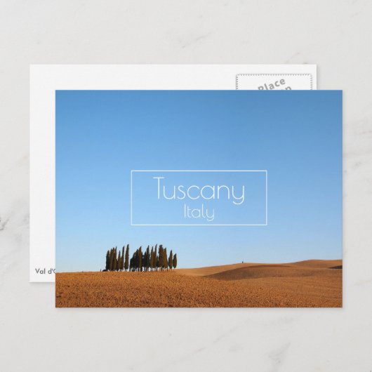 Toskana mit Zypressen im Herbst Postkarte (Vorne/Hinten)