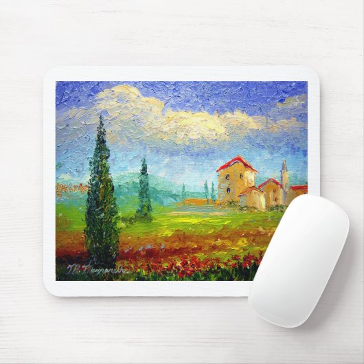 Toskana-Mohnblumen Mousepad (Mit Mouse)