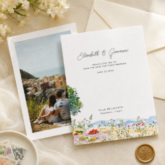 Toskana-Picknick-Hochzeit - Save the Date
