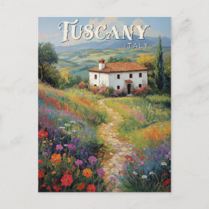 Toskana Reise Postkarte - Vintag Italien Szene