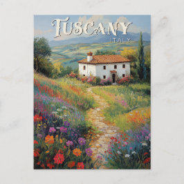Toskana Reise Postkarte - Vintag Italien Szene