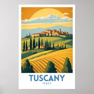 Toskana Reisen Retro Poster