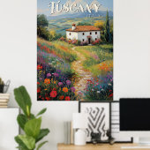 Toskana Reiseplakat - Vintag Italien Szene Poster (Heimbüro)
