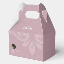 Toskana Rosa Damaske Sleek Minimales Foto Hochzeit Geschenkschachtel