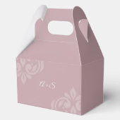 Toskana Rosa Damaske Sleek Minimales Foto Hochzeit Geschenkschachtel (Rückseite)