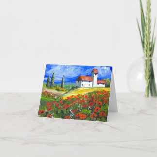 Toskana-Rot-Mohnblumen Karte