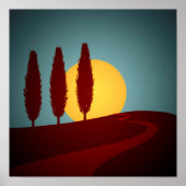 Toskana Sunset Art Poster (Vorne)