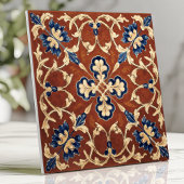 Toskana Terracotta, blau und goldfarben Fliese