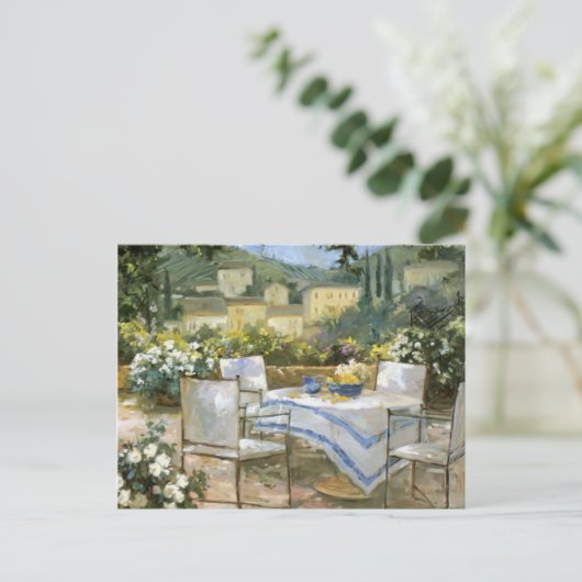 Toskana Terrasse Postkarte (Stehend Vorderseite)