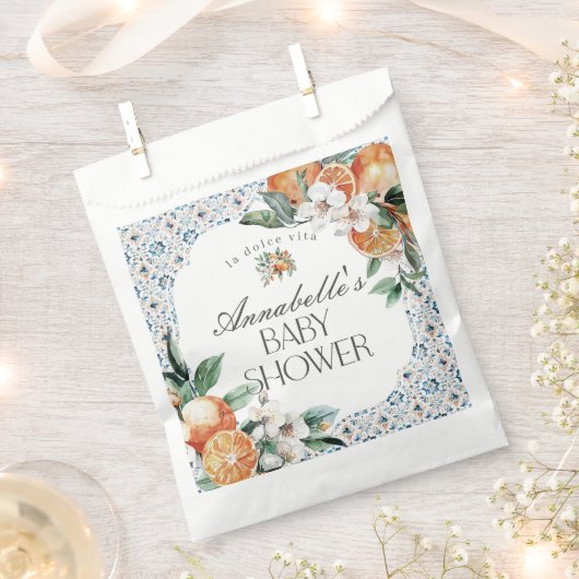 Toskana Tile Citrus Griechisches Kinderdusche Dess Geschenktütchen (Ausgeschnitten)