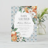 Toskana Tile Coastal Italienische Kinderdusche Ein Einladung (Stehend Vorderseite)